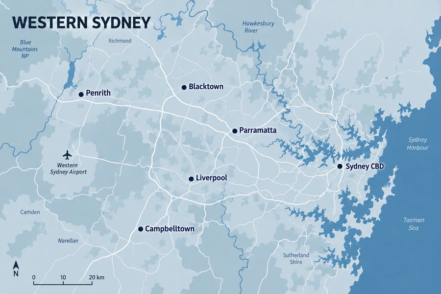 Map showing western Sydney storm and hail damage hotspots